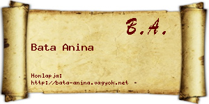 Bata Anina névjegykártya